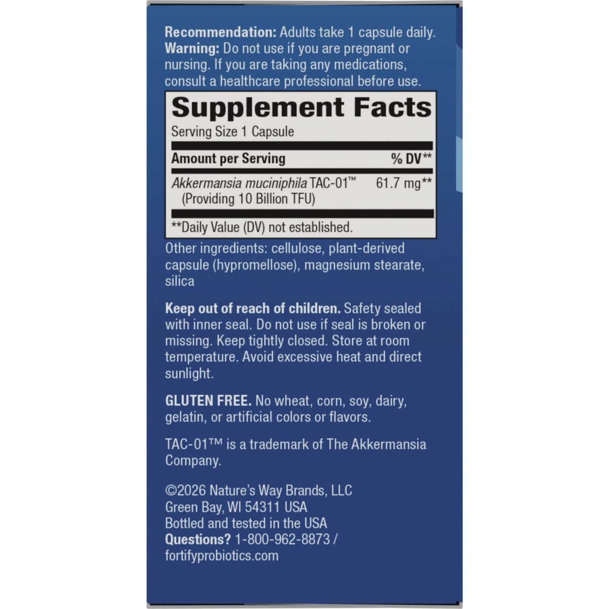 NW1078 | Blue box with supplement facts label, warnings and trademarks