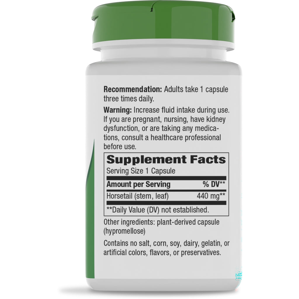 NW150 | back label showing Supplement Facts table, warnings, and usage directions on brown bottle with green cap - Thumbnail