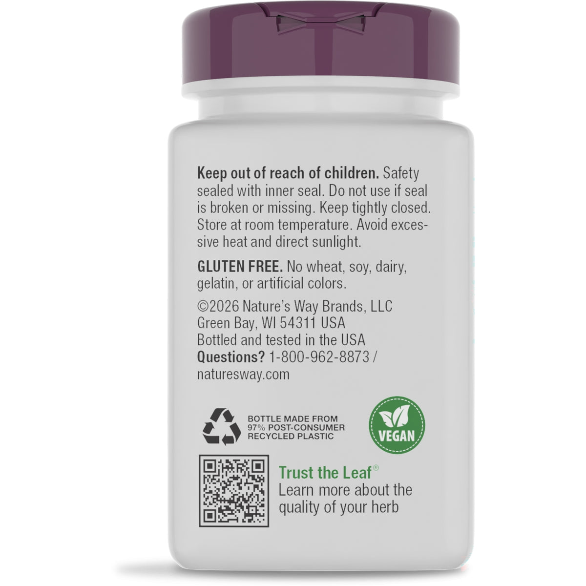 NW731 | Back label of brown supplement bottle reading Supports Healthy Circulation with usage text and barcode