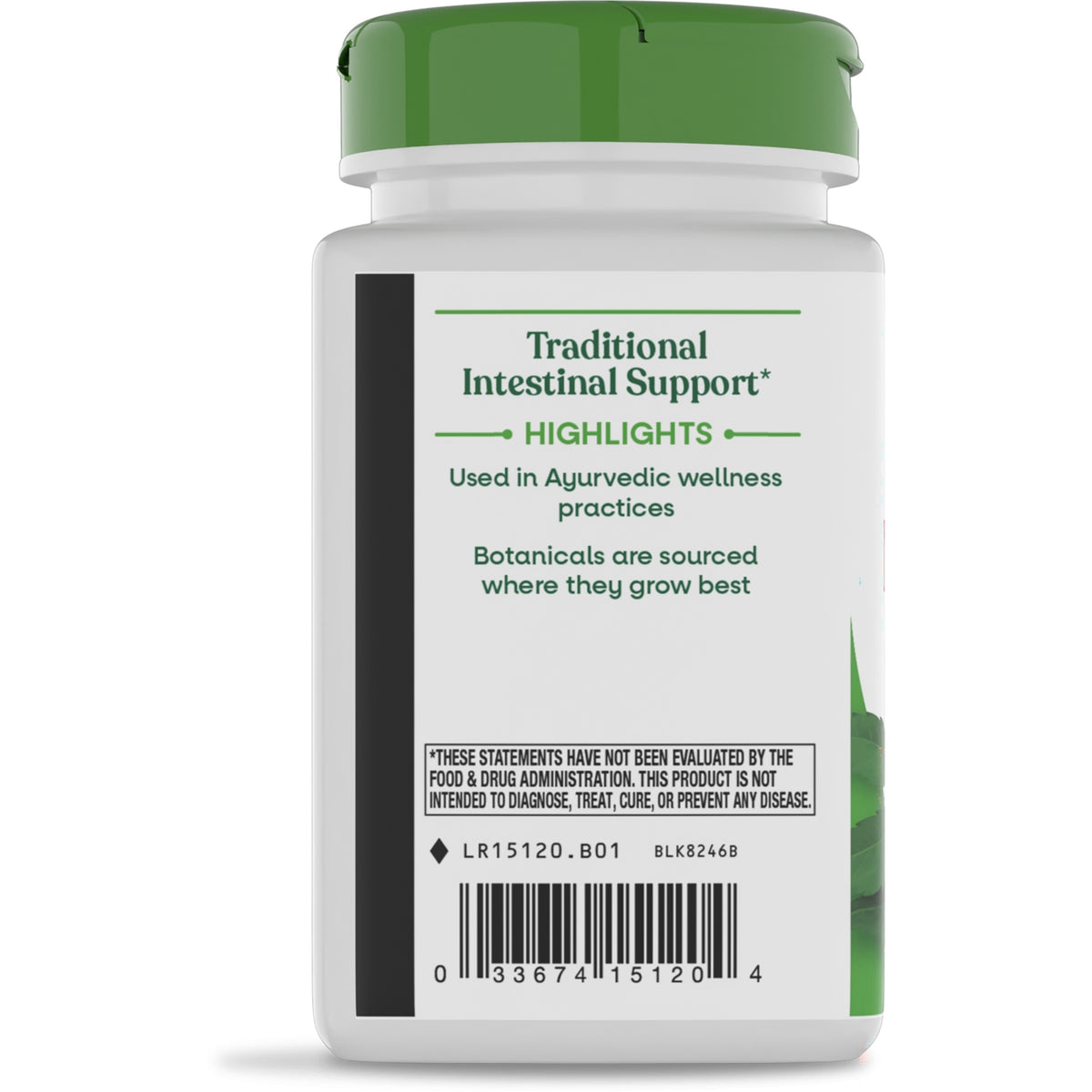 NW867 | back label of white supplement bottle with safety and gluten free statements, contact info, vegan and recycling icons