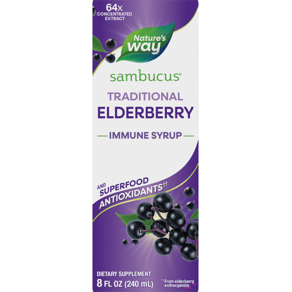 NW661 | Nature's Way Sambucus Traditional Immune elderberry syrup 8 fl oz box - Thumbnail