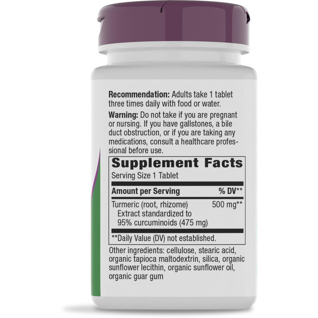 NW691 | Back label showing Supplement Facts panel, ingredients list, and warning text for turmeric supplement - Thumbnail