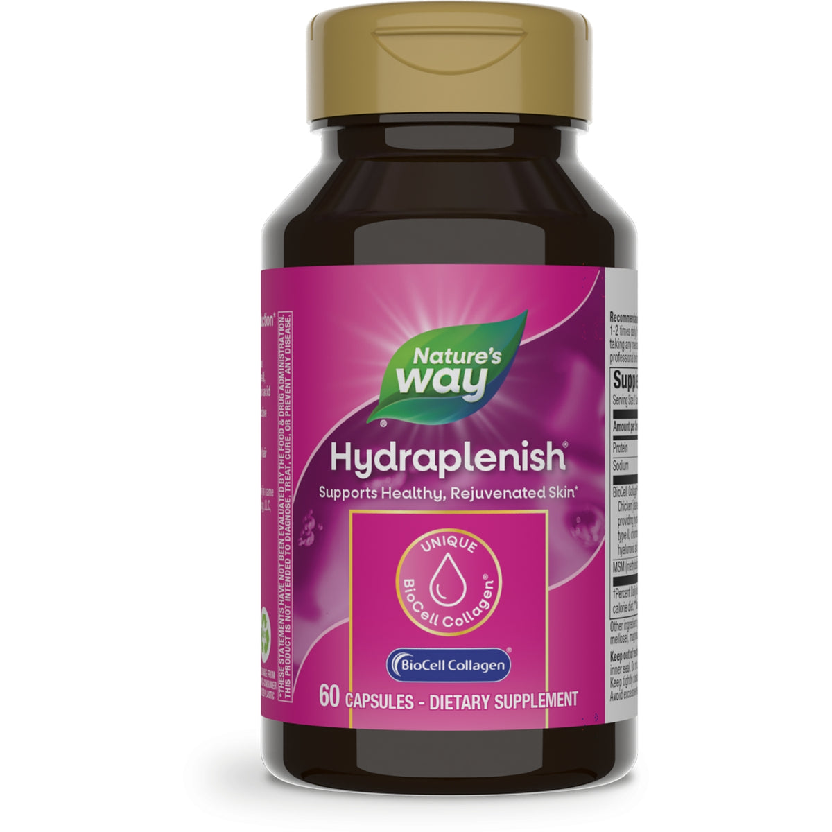 NW625 | Nature's Way Hydraplenish dietary supplement bottle front label showing 60 capsules
