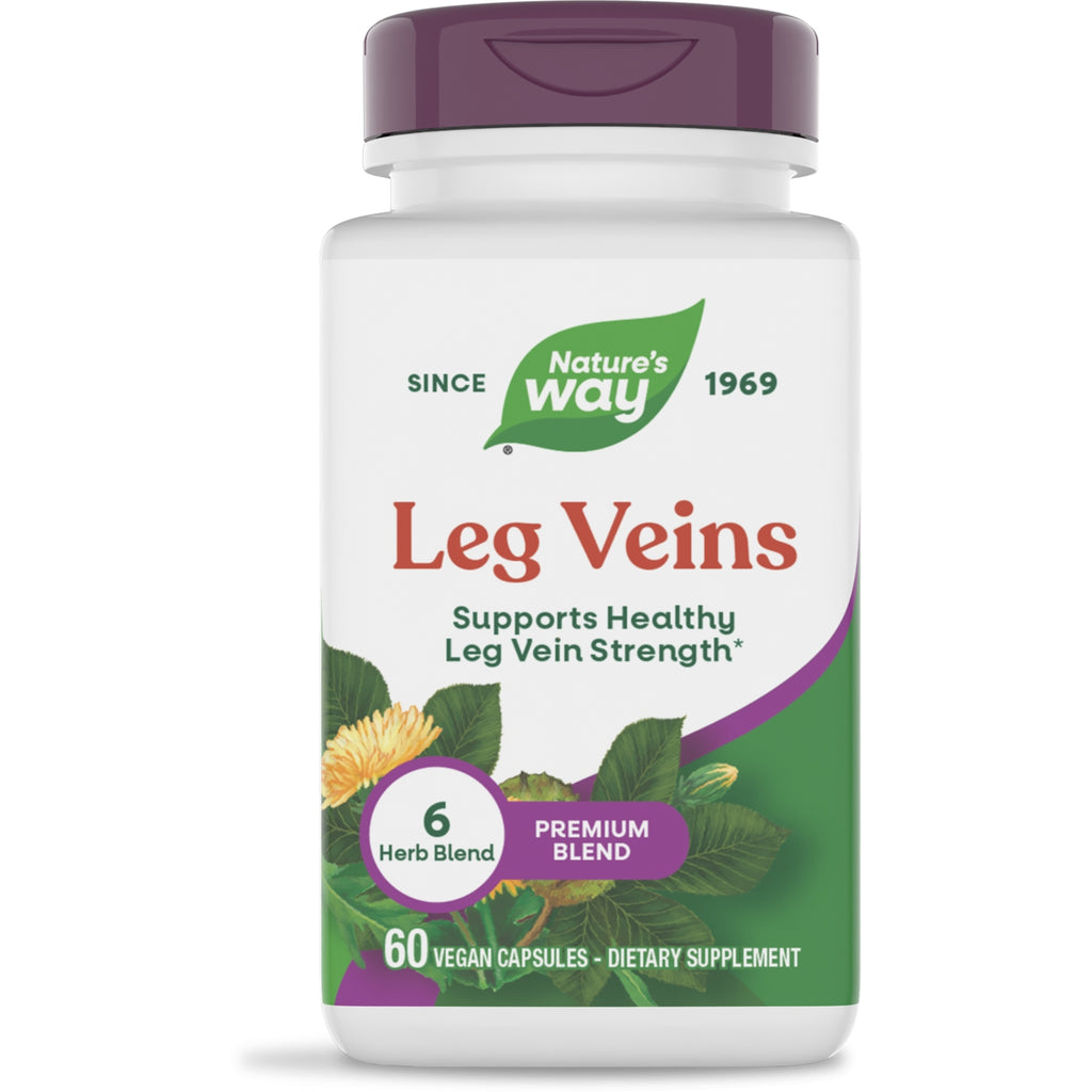 NW558 | Nature's Way Leg Veins dietary supplement bottle with green label reading Premium Blend, 60 vegan capsules - Thumbnail