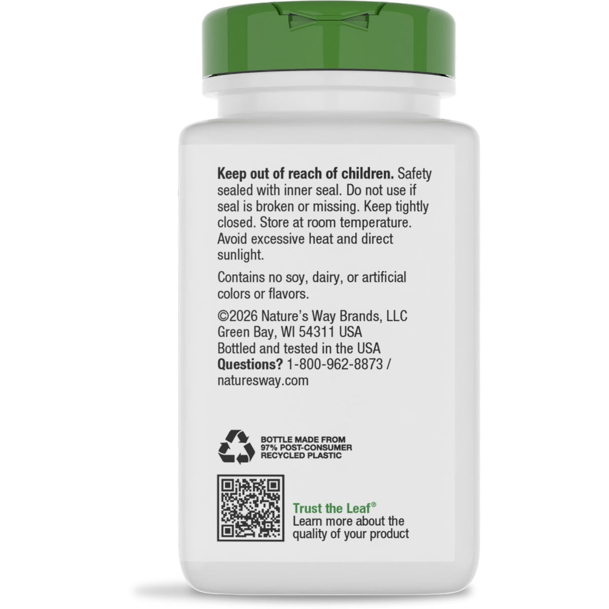 NW384 | bottle side label showing warnings, barcode, and text indicating 100 Capsules