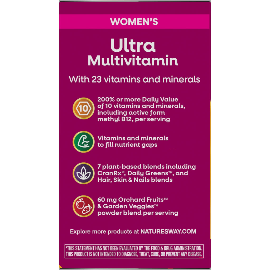 NW711 | Women's Ultra Multivitamin product infographic listing 23 vitamins and minerals and key benefits - Thumbnail