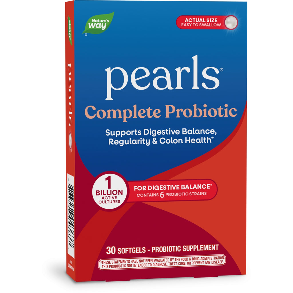 ET347 | Nature's Way Complete Probiotic pearls softgels box, 30 count, blue and red packaging - Thumbnail