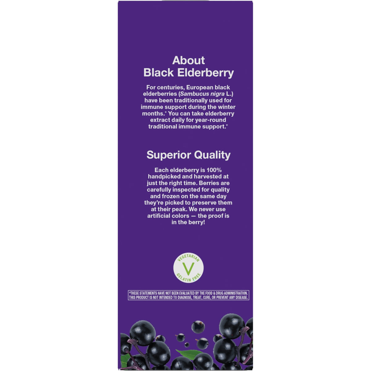 NW666 | Back of purple Daily Immune Support Syrup box showing benefits, gluten free claim, NaturesWay.com and elderberry graphic