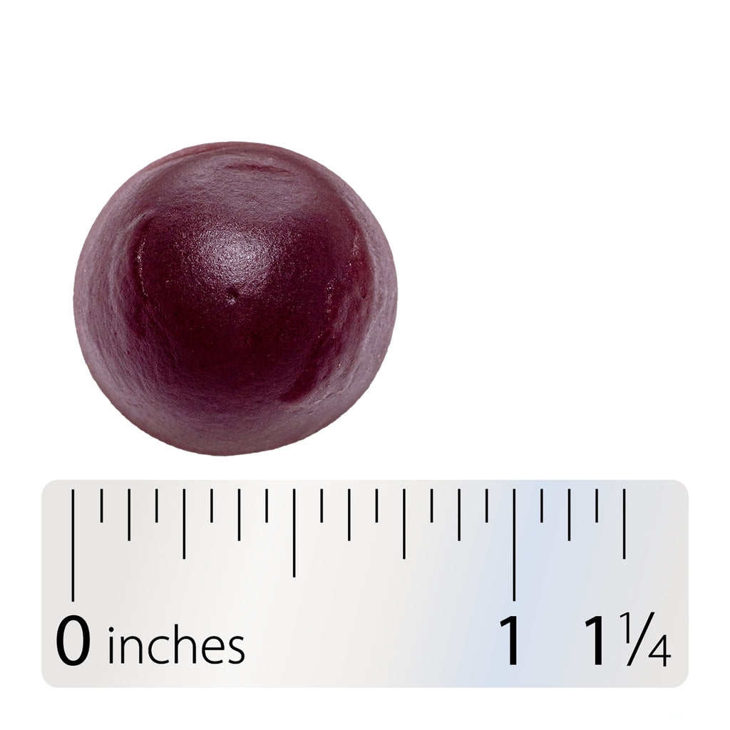 NW1059 | Purple spherical pellet beside ruler showing 1 1/4 inches - Thumbnail
