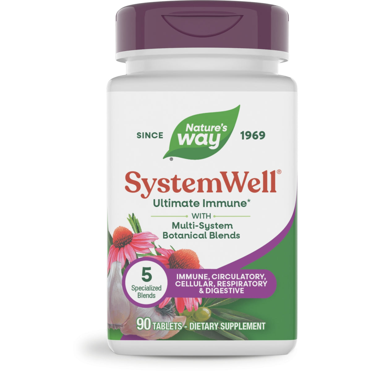 NW574 | Nature's Way SystemWell Ultimate Immune 90 tablet dietary supplement bottle front