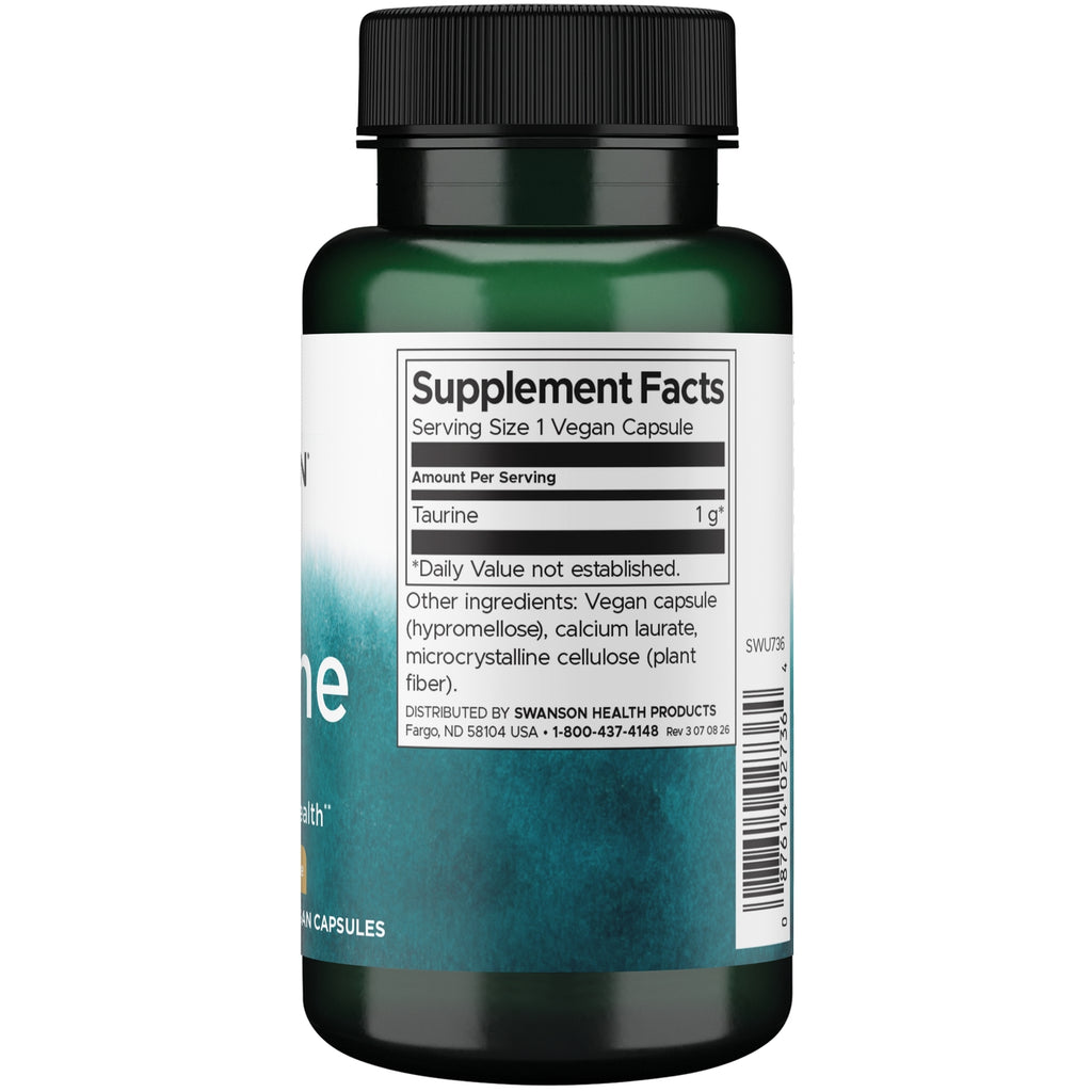 SWU736 | Back of label with supplement facts and serving information - Thumbnail