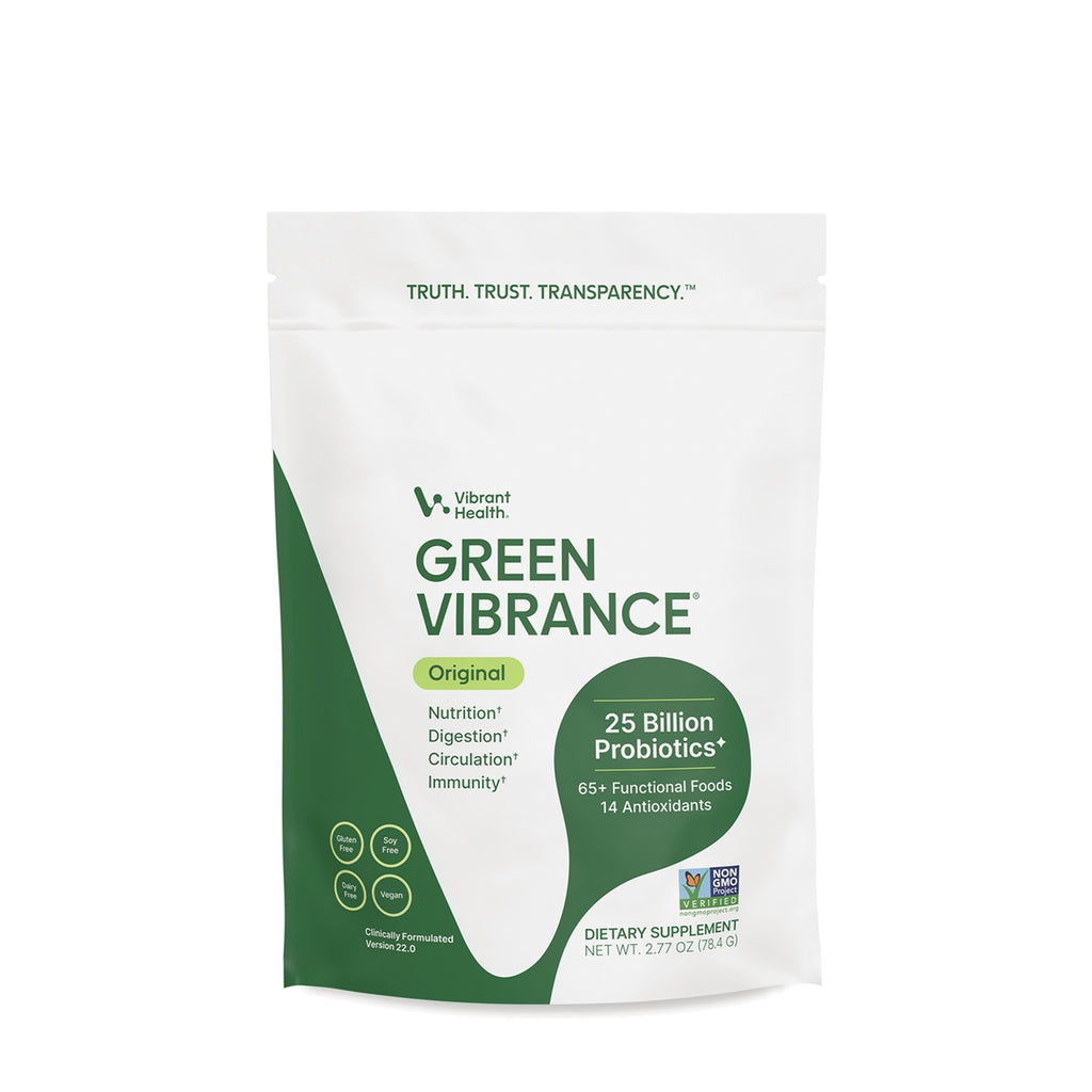 VH041 | Vibrant Health Green Vibrance Original dietary supplement pouch with 25 billion probiotics - Thumbnail