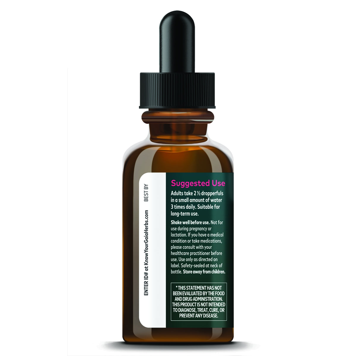 GH178 | Amber dropper bottle with suggested use and warning label