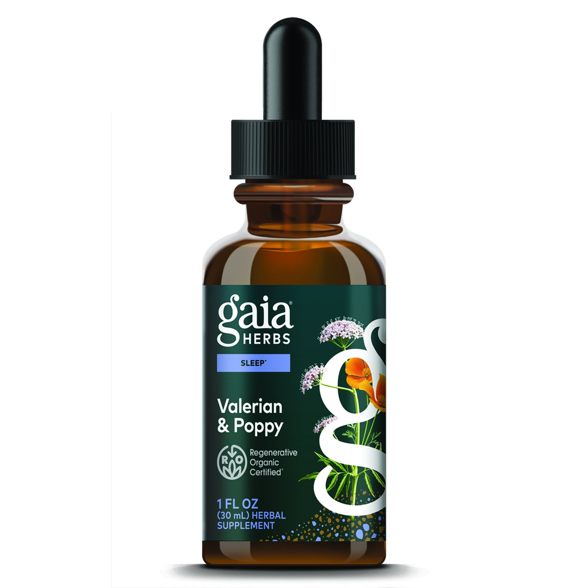 GH179 | Gaia Herbs Sleep Valerian & Poppy herbal supplement bottle