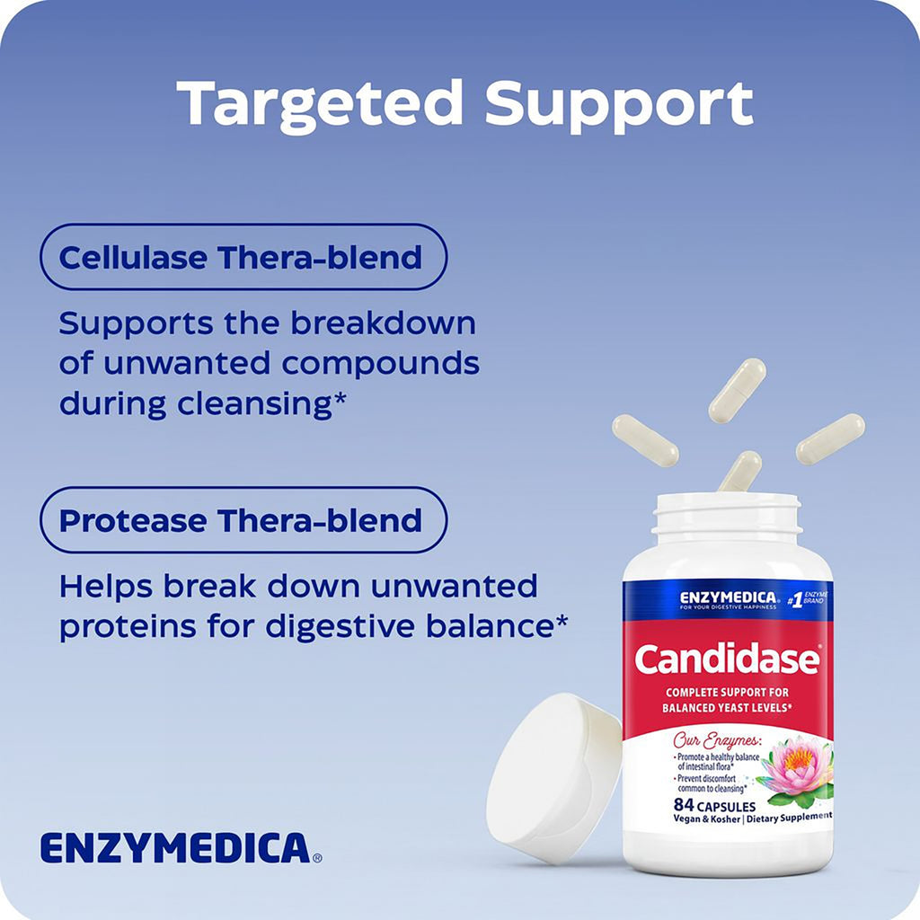 EMD005 | Candidase bottle with capsules and targeted support claims for digestive balance - Thumbnail