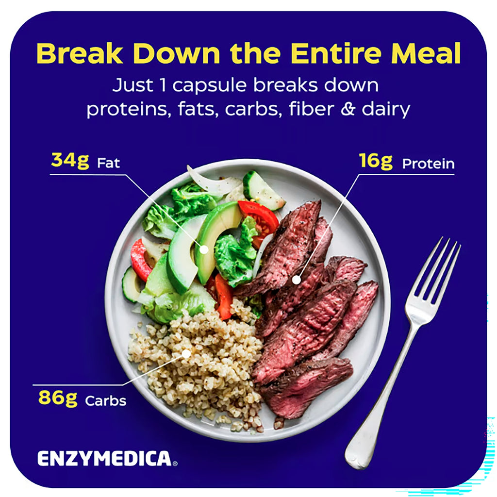 EMD050 | Digest Gold Probiotics bottle beside capsules and water glass, with maximum strength 2-in-1 enzymes plus probiotics - Thumbnail