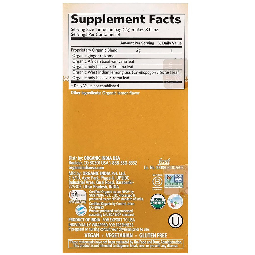 RGN006 | Back panel with supplement facts, organic ingredients, and certification icons - Thumbnail