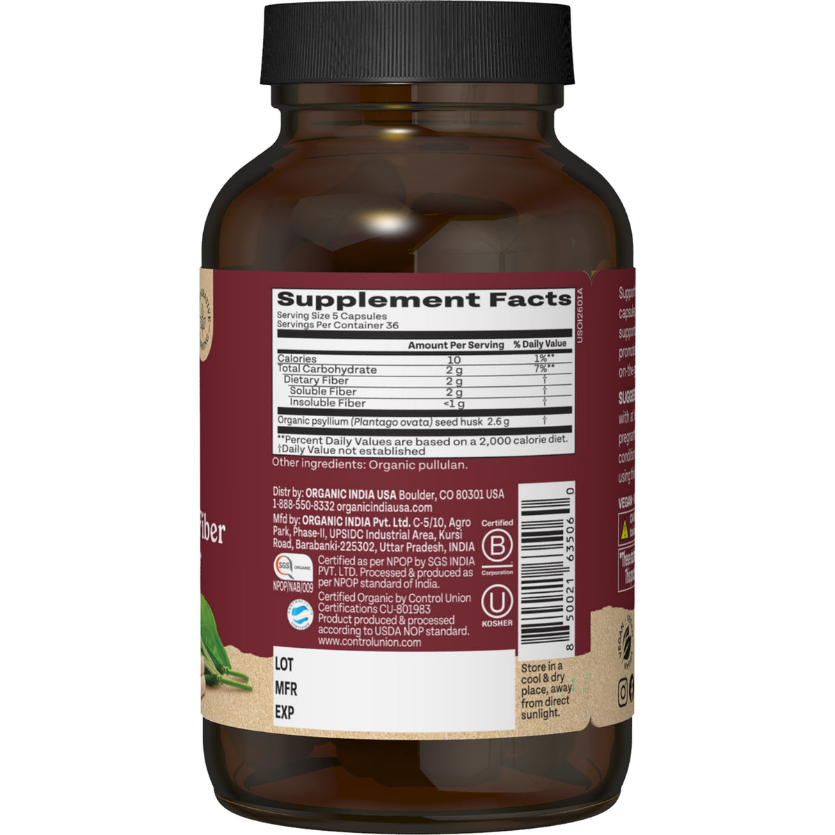RGN097 | Back of amber supplement bottle showing supplement facts panel and printed EXP. 04 JUNE 2024 LOT UAR0056
