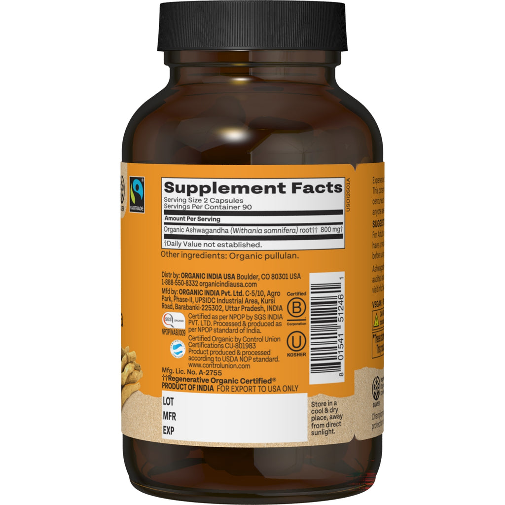 RGN077 | Back of amber supplement bottle showing Supplement Facts panel, barcode, lot and expiration dates - Thumbnail
