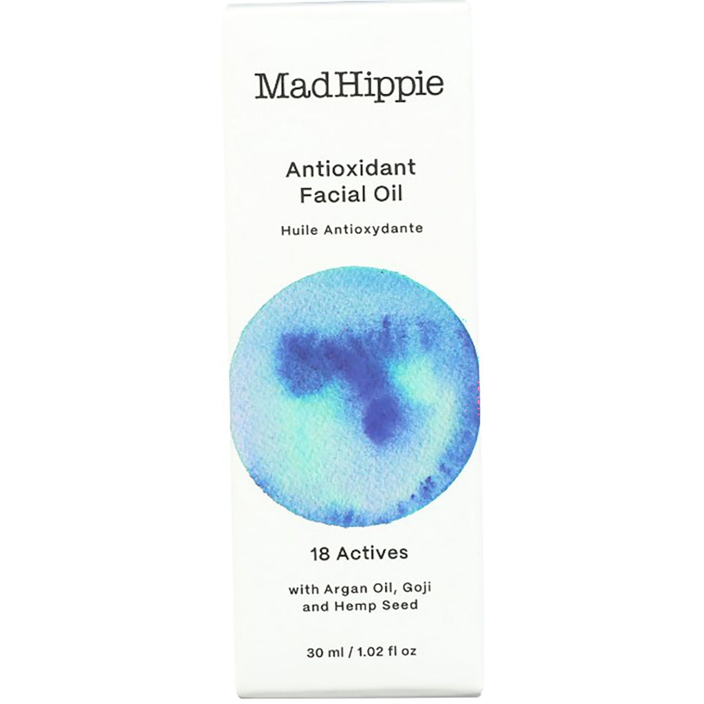 HIP014 | Mad Hippie Antioxidant Facial Oil box with floral illustrations and 30 ml label - Thumbnail