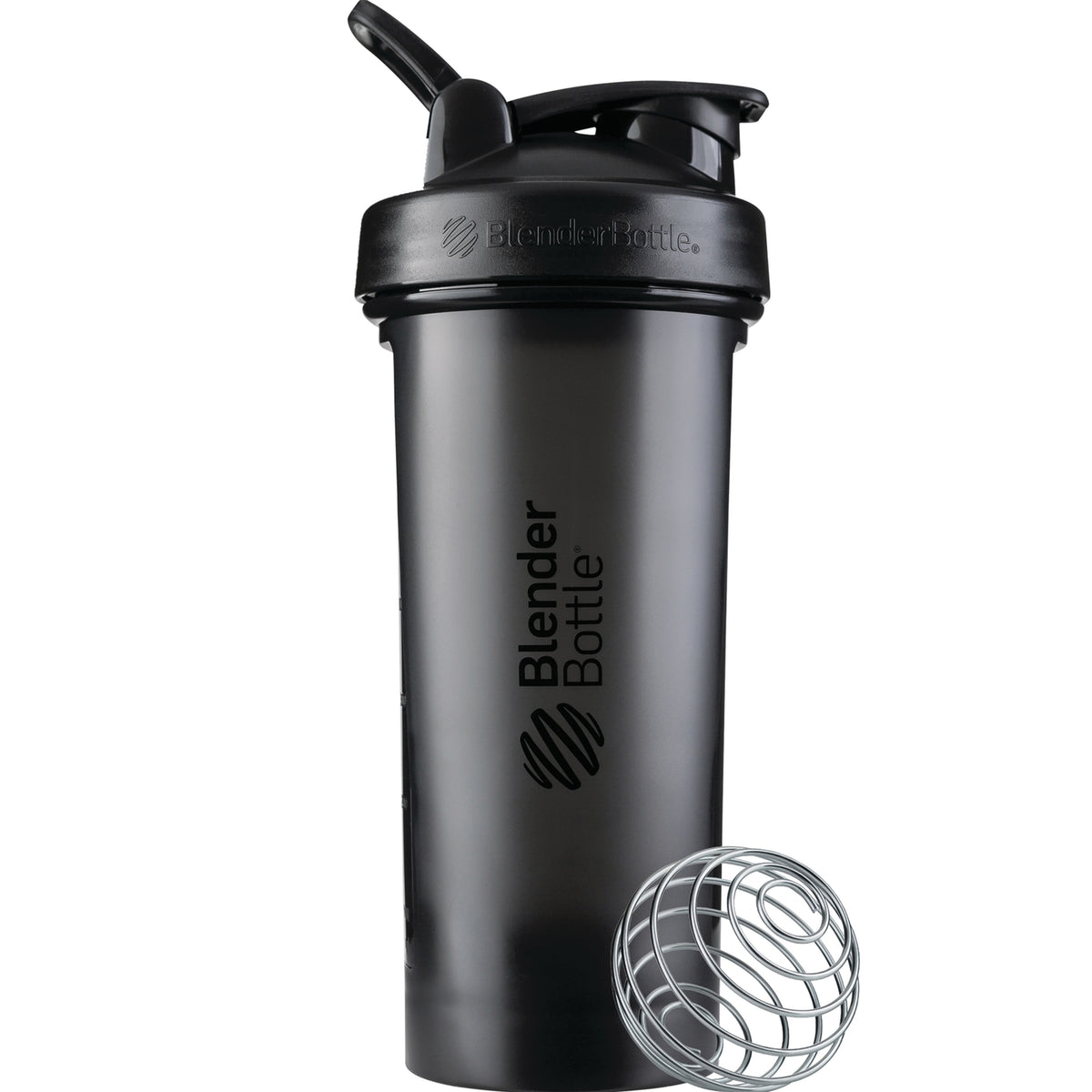 BBO003 | Black BlenderBottle shaker with flip-top lid and stainless steel mixing ball