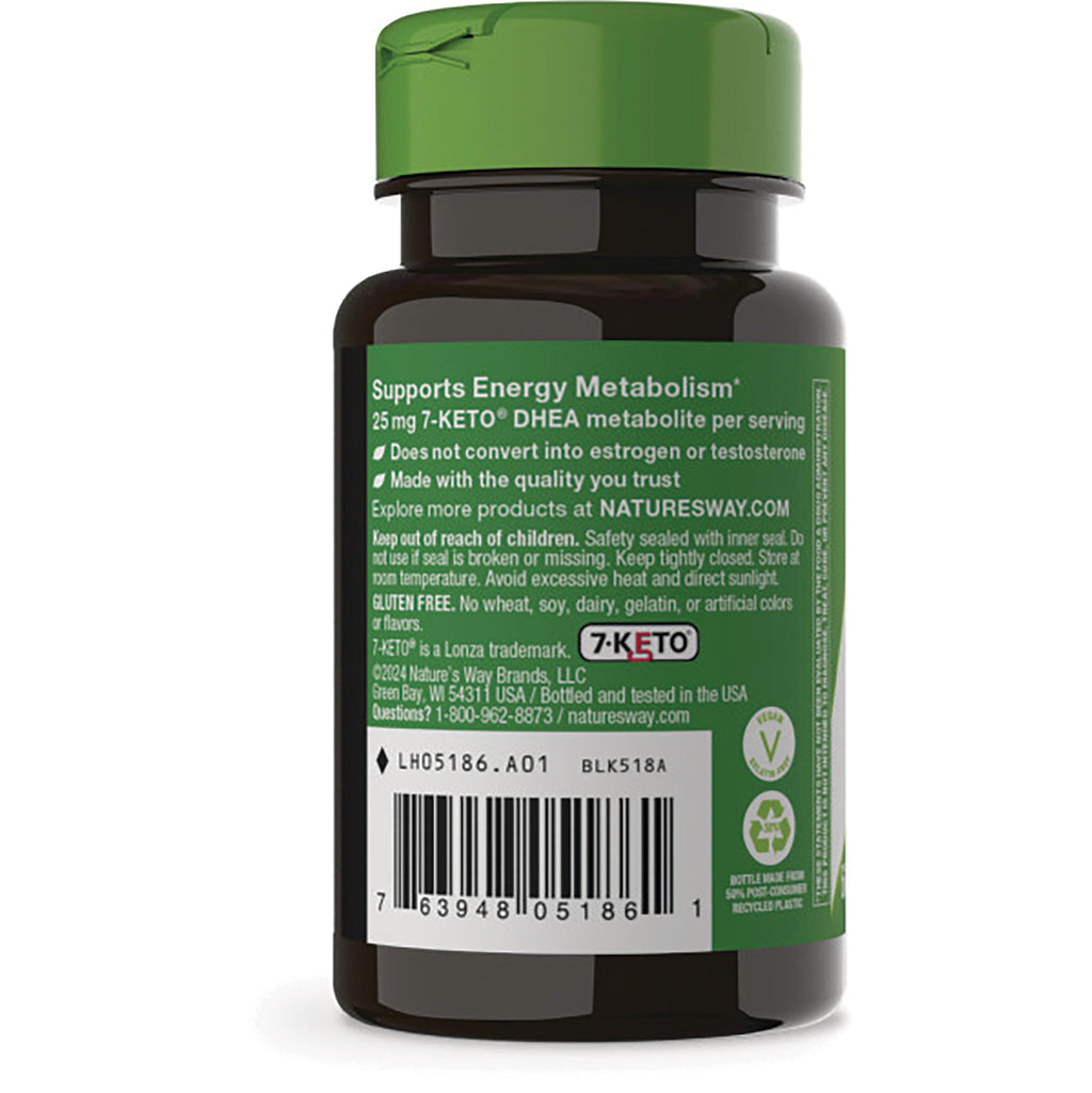 ET219 | back label of brown supplement bottle showing ingredients, barcode, and Supports Energy Metabolism text - Thumbnail