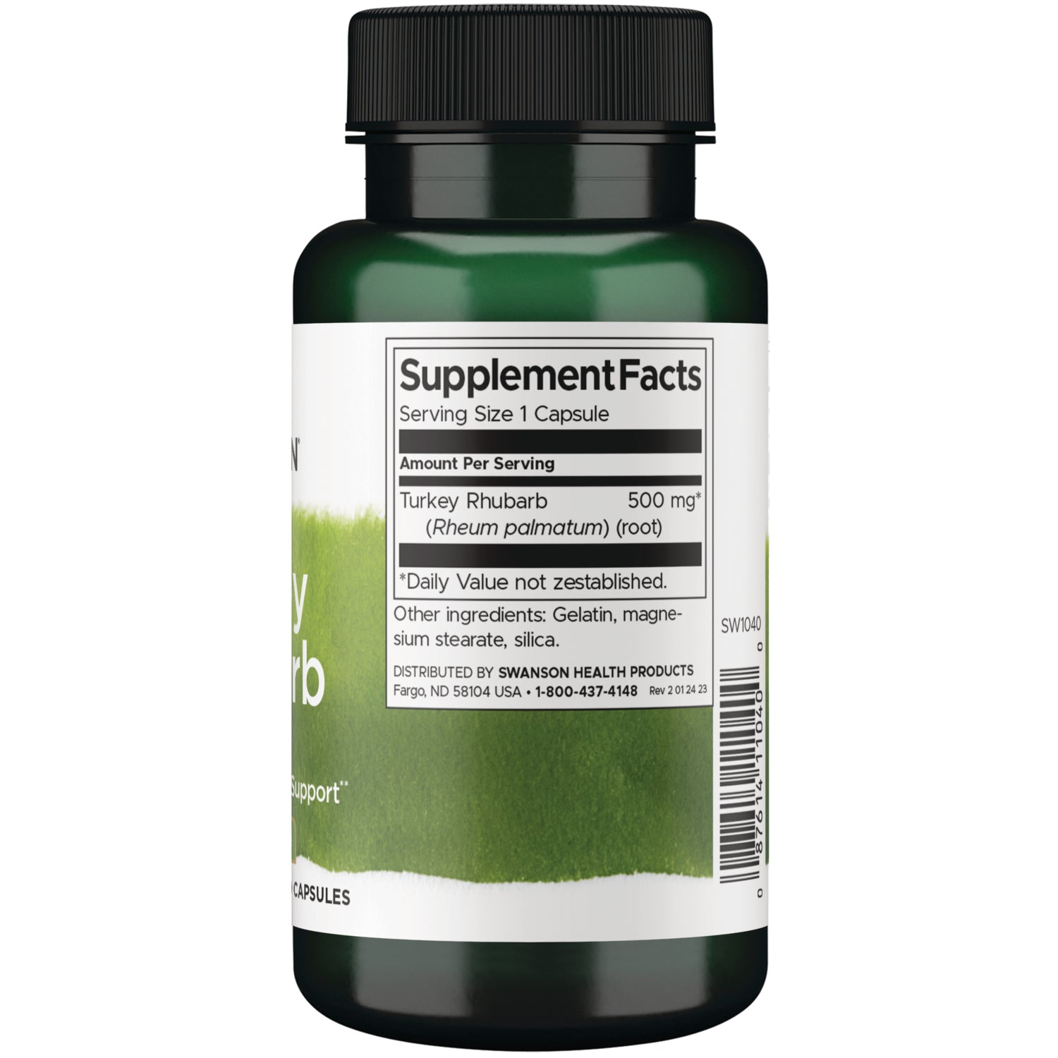 SW1040 | Back label with supplement facts and serving information