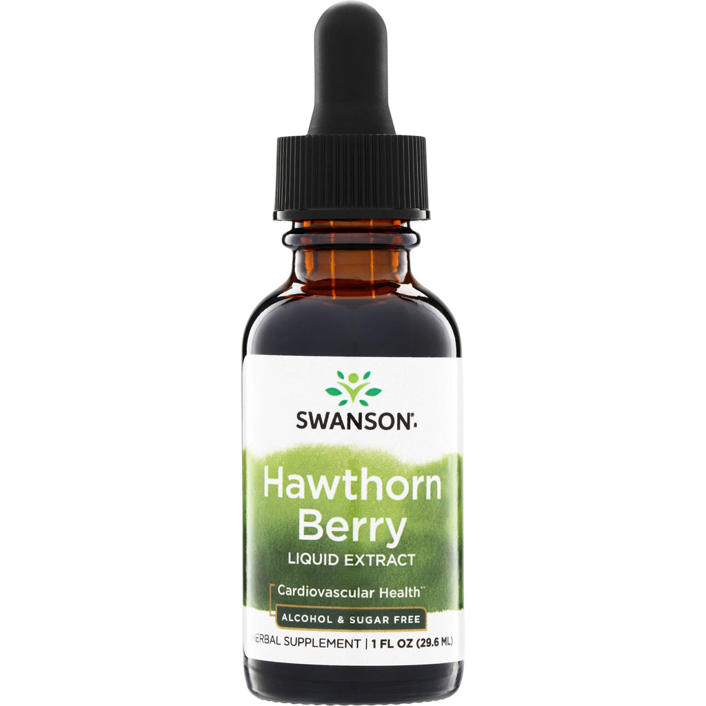 SW1172 | Swanson Hawthorn Berry Liquid Extract dropper bottle, Alcohol & Sugar Free, 1 fl oz, for cardiovascular health - Thumbnail