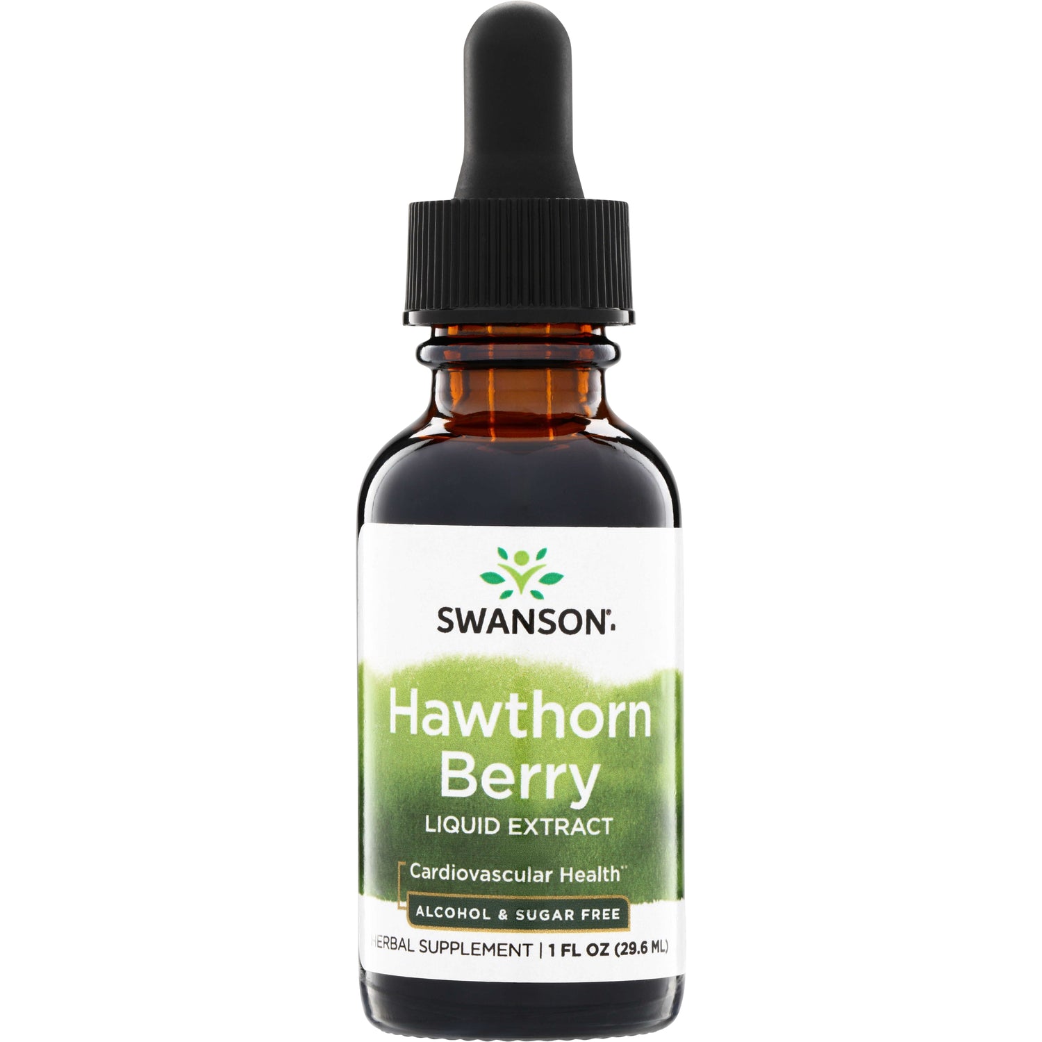 SW1172 | Swanson Hawthorn Berry Liquid Extract dropper bottle, Alcohol & Sugar Free, 1 fl oz, for cardiovascular health