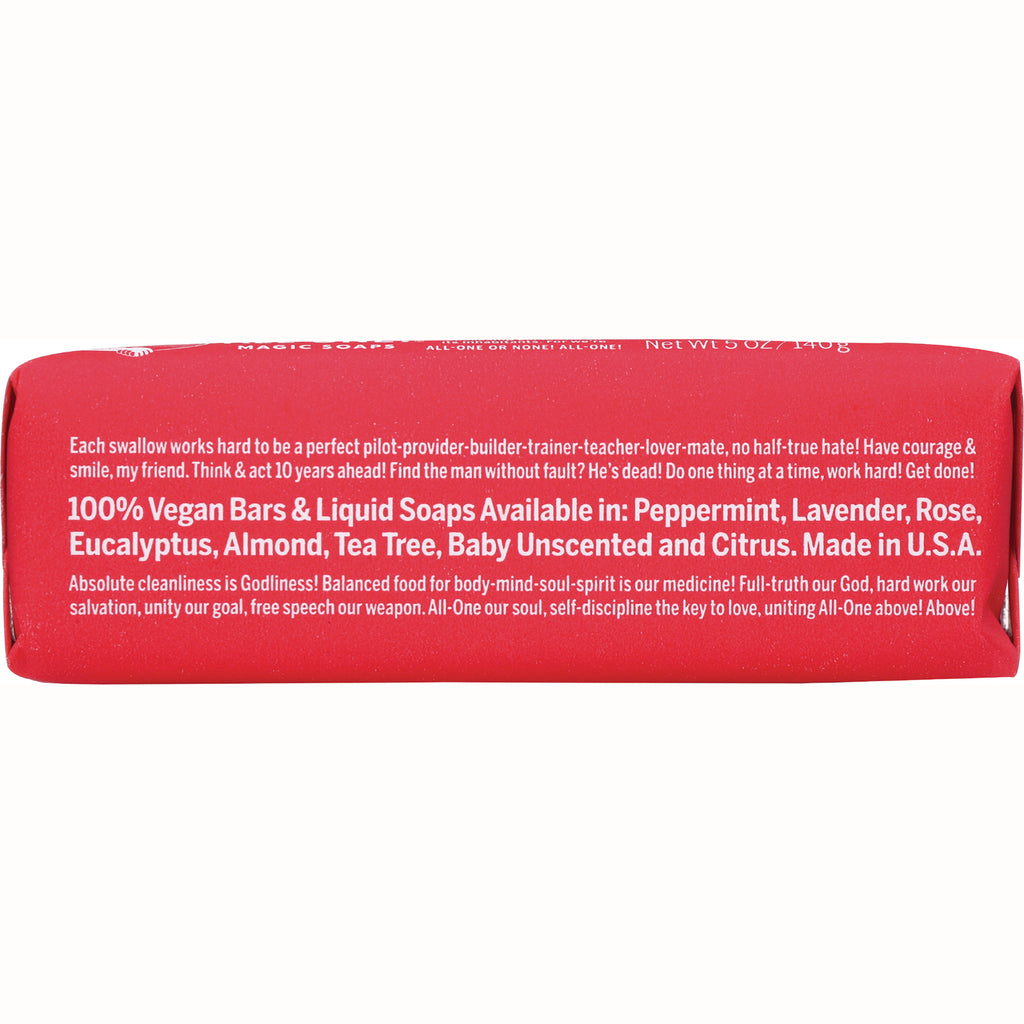DRB019 | Back label of red soap bar showing small white text listing scents including peppermint and lavender - Thumbnail