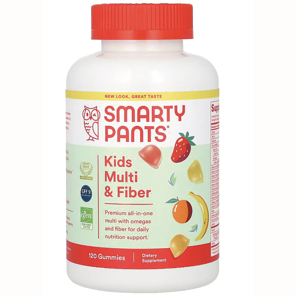 SMA001 | SmartyPants Kids Multi & Fiber gummies, 120 count dietary supplement bottle - Thumbnail
