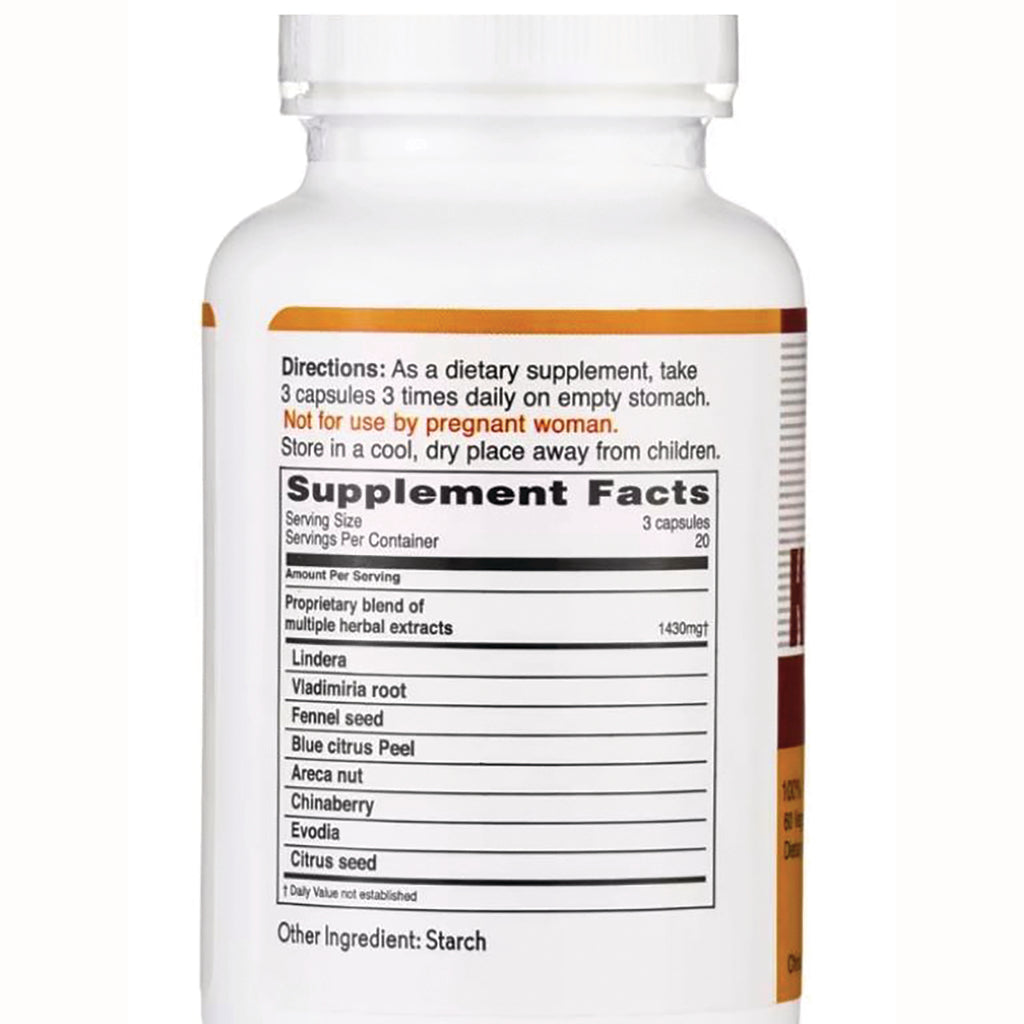 BAL004 | Back label showing Directions and Supplement Facts panel listing ingredients and 'Not for use by pregnant woman' - Thumbnail