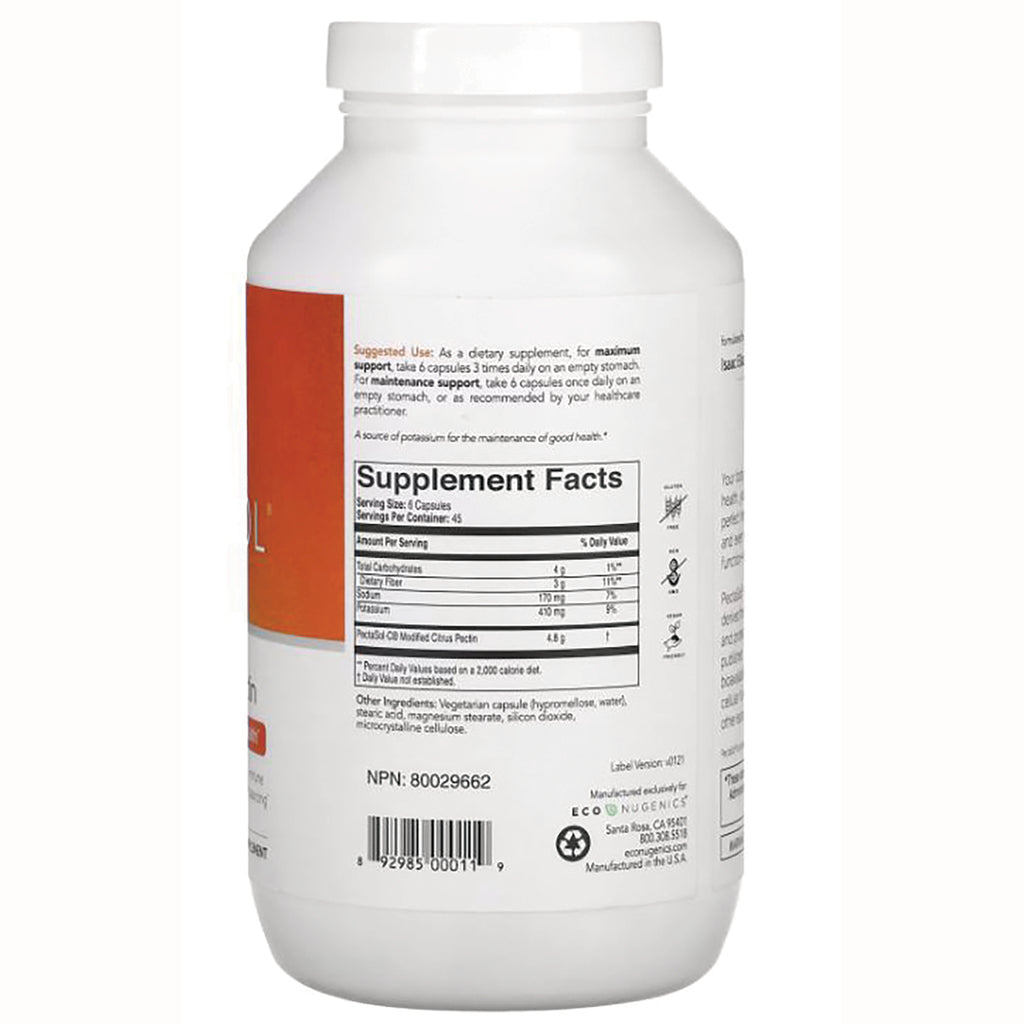 ECN003 | Back label showing Supplement Facts panel, ingredients, and barcode on white supplement bottle - Thumbnail