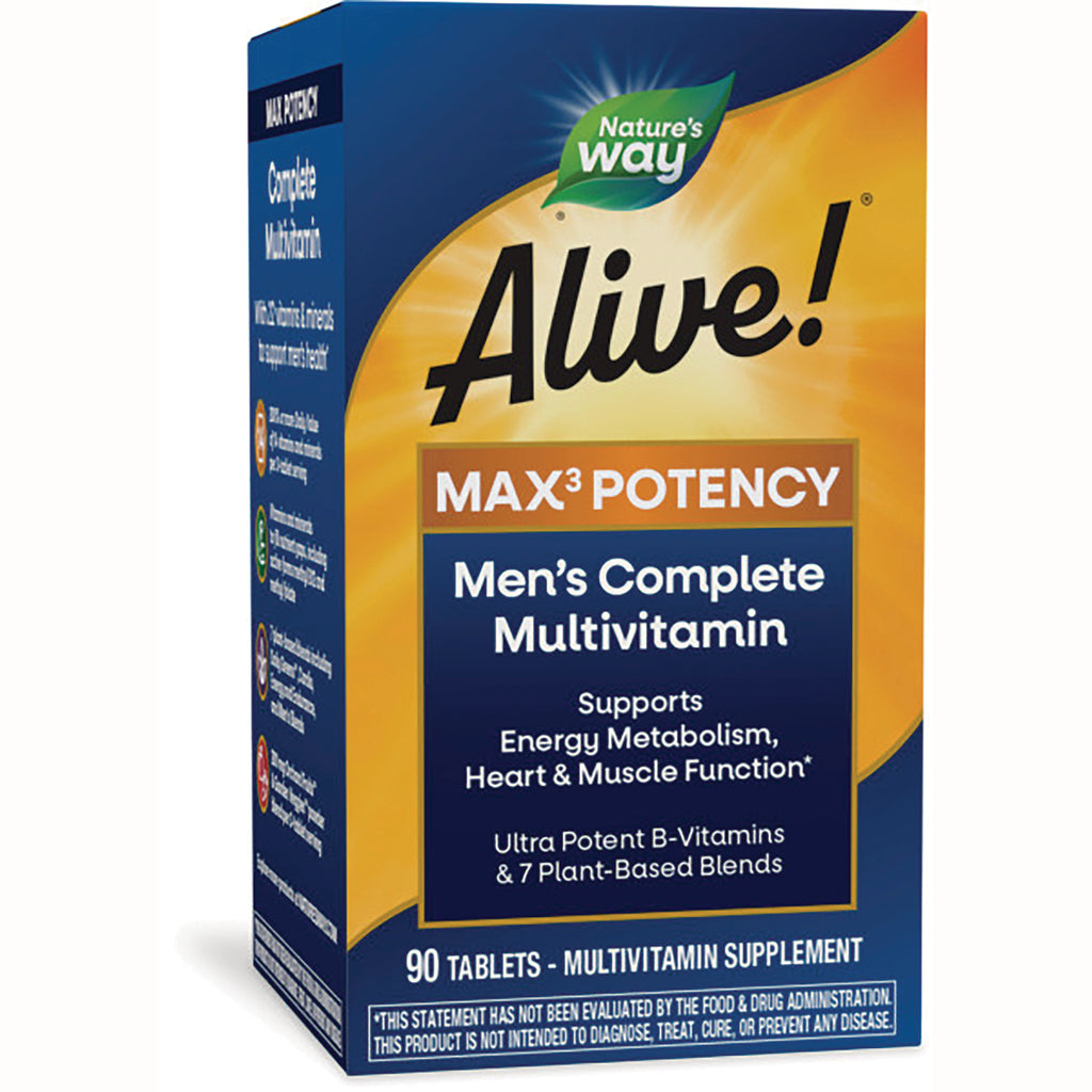 NW696 | Alive! MAX3 Potency men's complete multivitamin box front, 90 tablets - Thumbnail