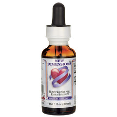 KRG034 | Amber dropper bottle labeled New Dimensions Black Walnut Hull Extra Strength tincture 1 fl oz
