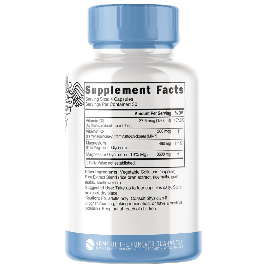 NFU017 | Back of white and blue supplement bottle showing Supplement Facts panel and ingredient and usage text - Thumbnail