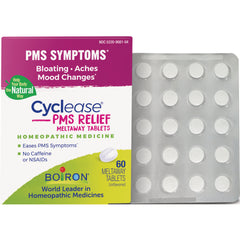 BRN025 | Cyclease PMS Relief meltaway tablets box and blister pack, 60 unflavored tablets