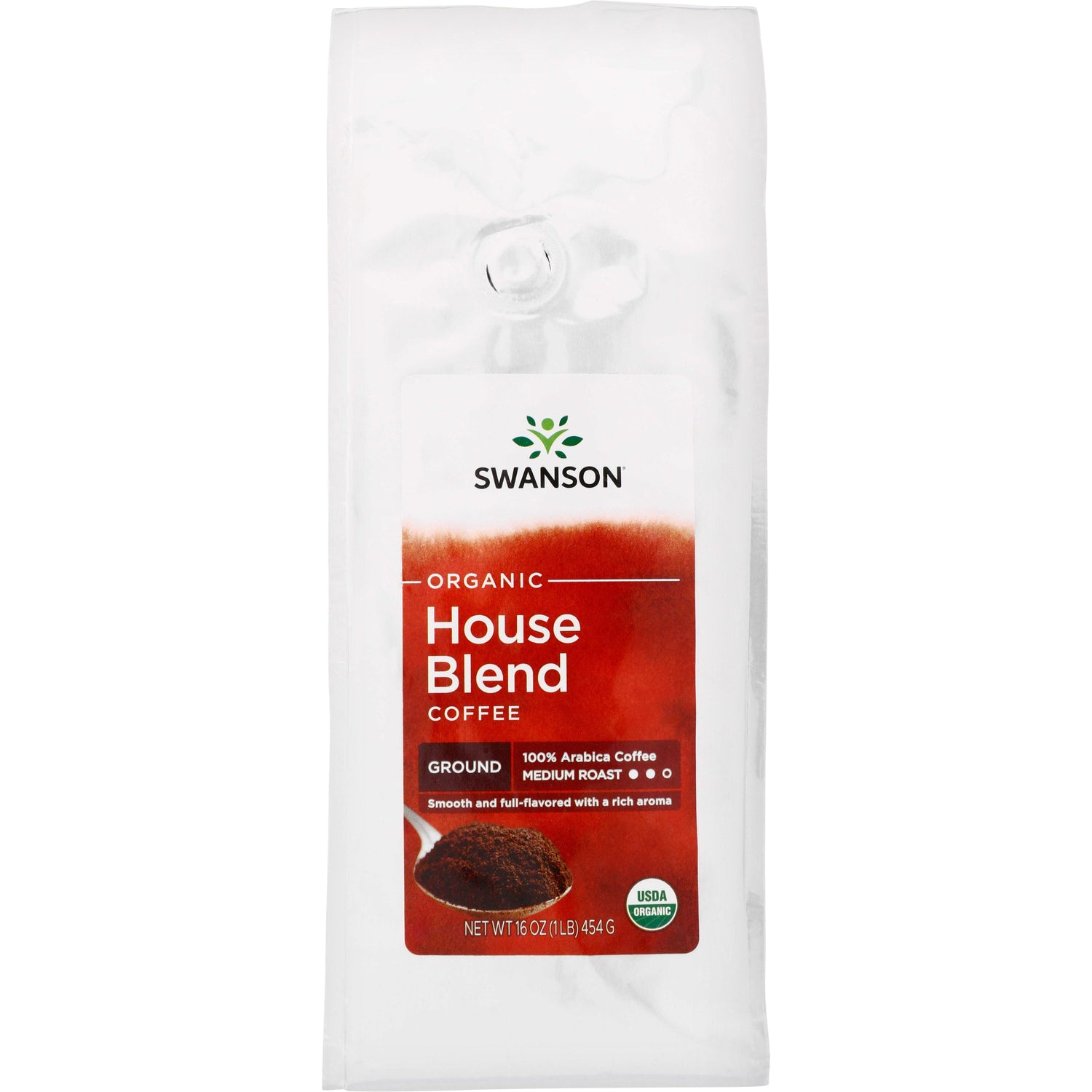SWF039 | Swanson Organic House Blend Ground Coffee, Medium Roast, 100% Arabica, 16 oz