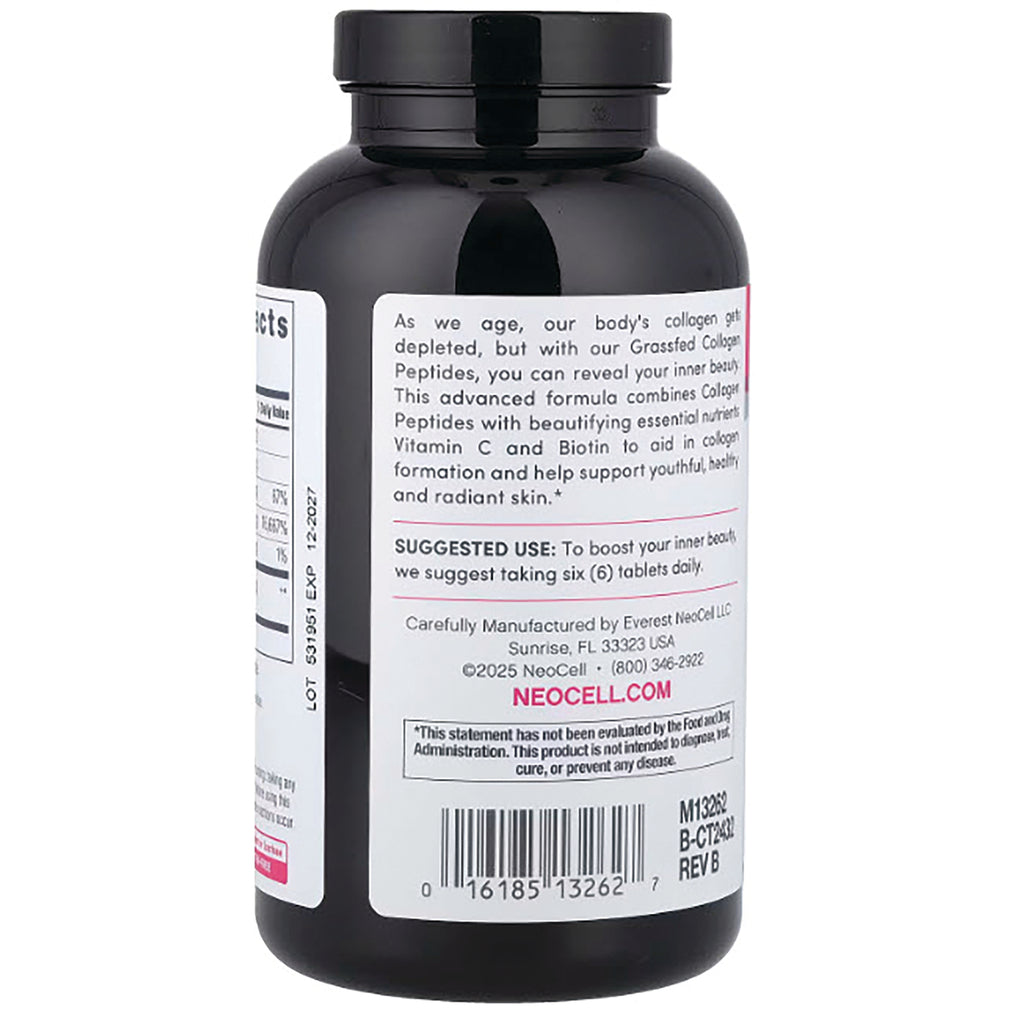 NEC033 | Back of black supplement bottle showing label text, suggested use, and barcode - Thumbnail