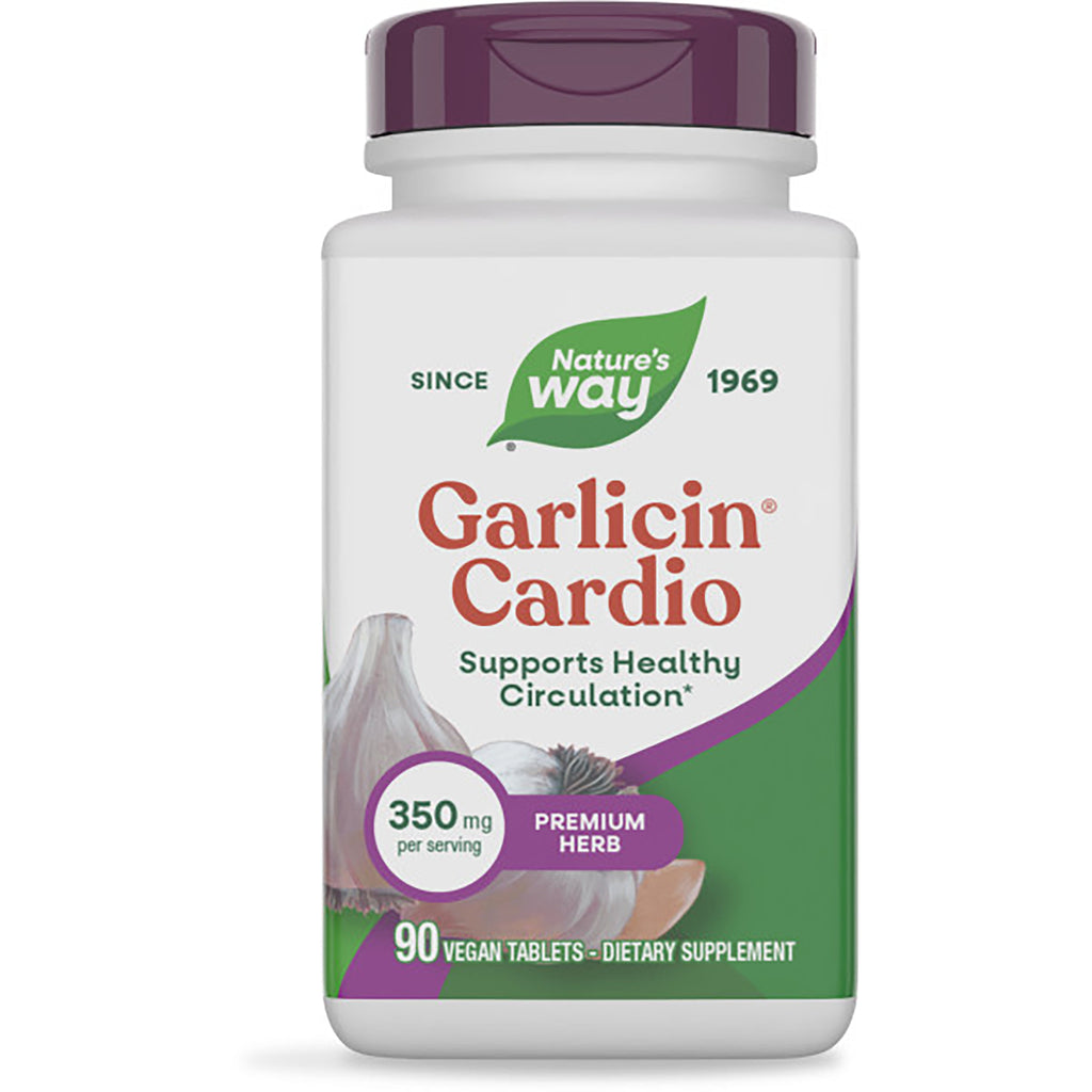 NW015 | Nature's Way GARLICIN CARDIO premium herbal bottle, 90 vegan tablets, supports healthy circulation - Thumbnail