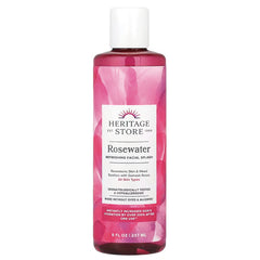 HTG001 | Heritage Store Rosewater refreshing facial splash in tall pink 8 fl oz bottle