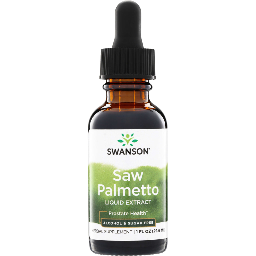 SW1218 | Swanson Saw Palmetto Liquid Extract dropper bottle, Prostate Health, Alcohol & Sugar Free, 1 fl oz supplement - Thumbnail