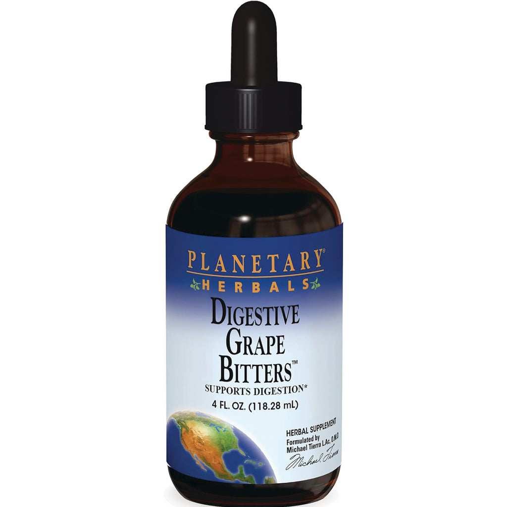 PF188 | Planetary Herbals Digestive Grape Bitters 4 fl oz amber dropper bottle - Thumbnail