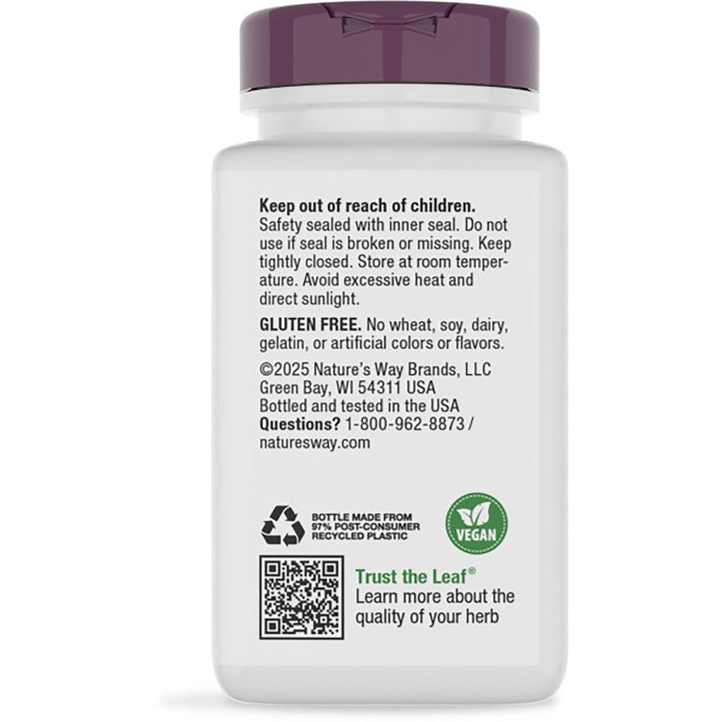 NW901 | back of brown supplement bottle with teal label reading Supports Heart Health, ingredient text and barcode - Thumbnail
