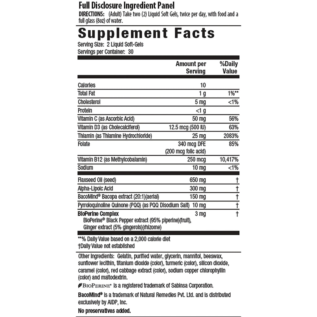 IR295 | Supplement Facts nutrition panel showing serving size, vitamins, minerals, and supplement ingredient list - Thumbnail