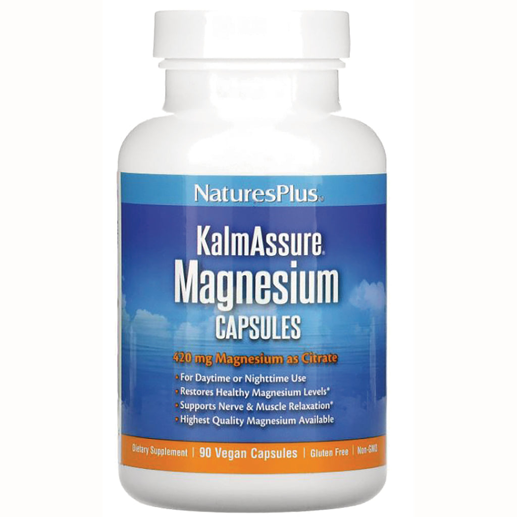 NTP320 | NaturesPlus KalmAssure Magnesium capsules bottle, 420 mg magnesium as citrate, 90 vegan capsules - Thumbnail