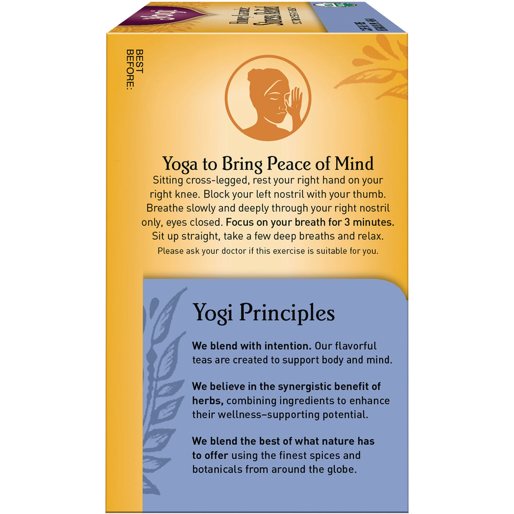AHW058 | Yoga to Bring Peace of Mind and Yogi Principles infographic text on Yogi tea box side - Thumbnail