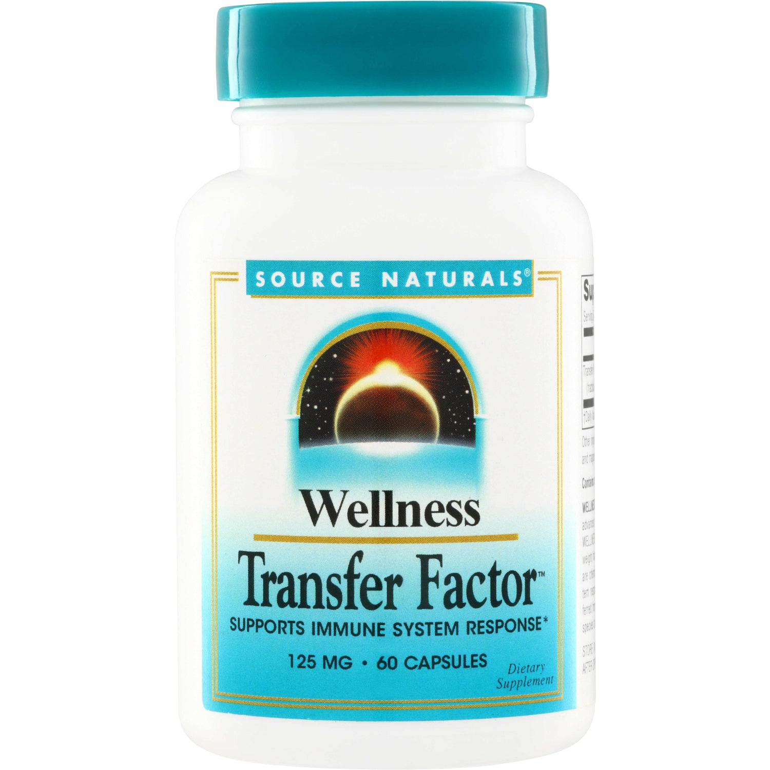 SN371 | Source Naturals Wellness Transfer Factor 125 mg, 60 capsules bottle front label