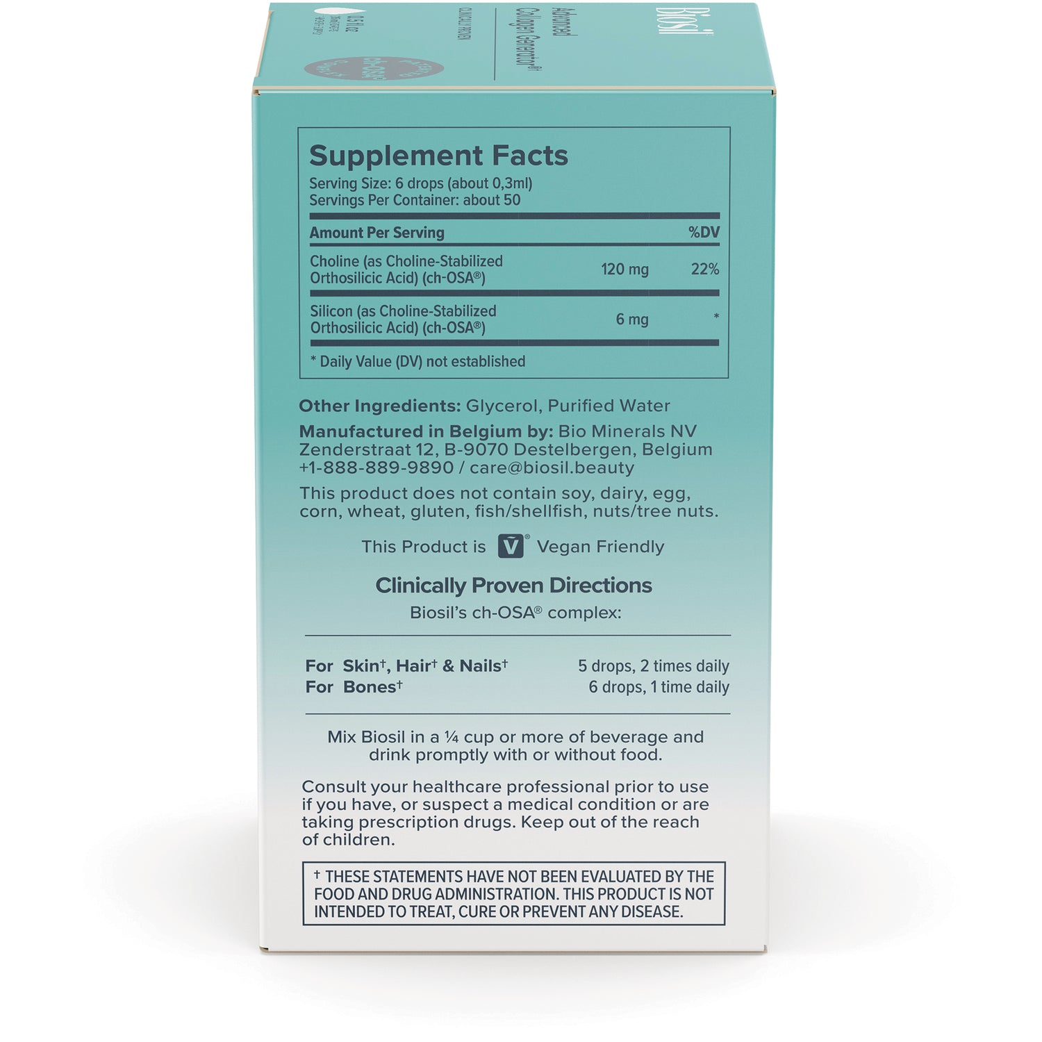 NFC179 | Back of small dropper bottle showing Supplement Facts panel, icons, LOT 22K19 and EXP 10/2025