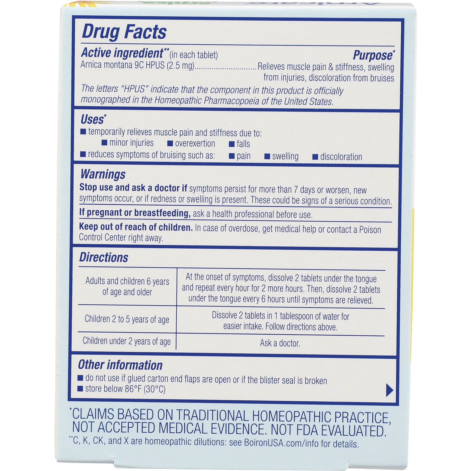 BRN048 | Back panel showing drug facts, active ingredient, warnings, directions and other information